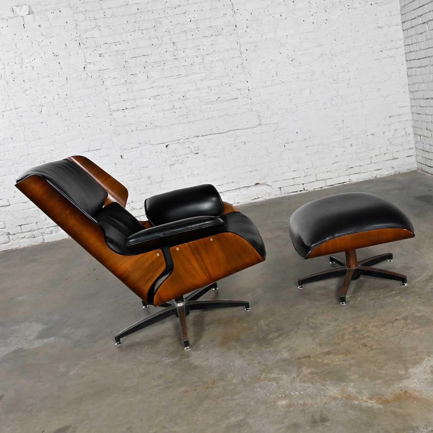 Molded Drexel Declaration Lounge Chair & Ottoman by Kipp Stewart & Stewart MacDougall For Sale