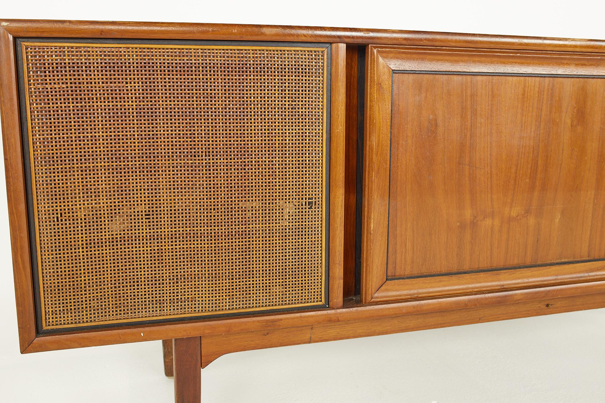 Late 20th Century Drexel Declaration Mid Century Walnut Stereo Console