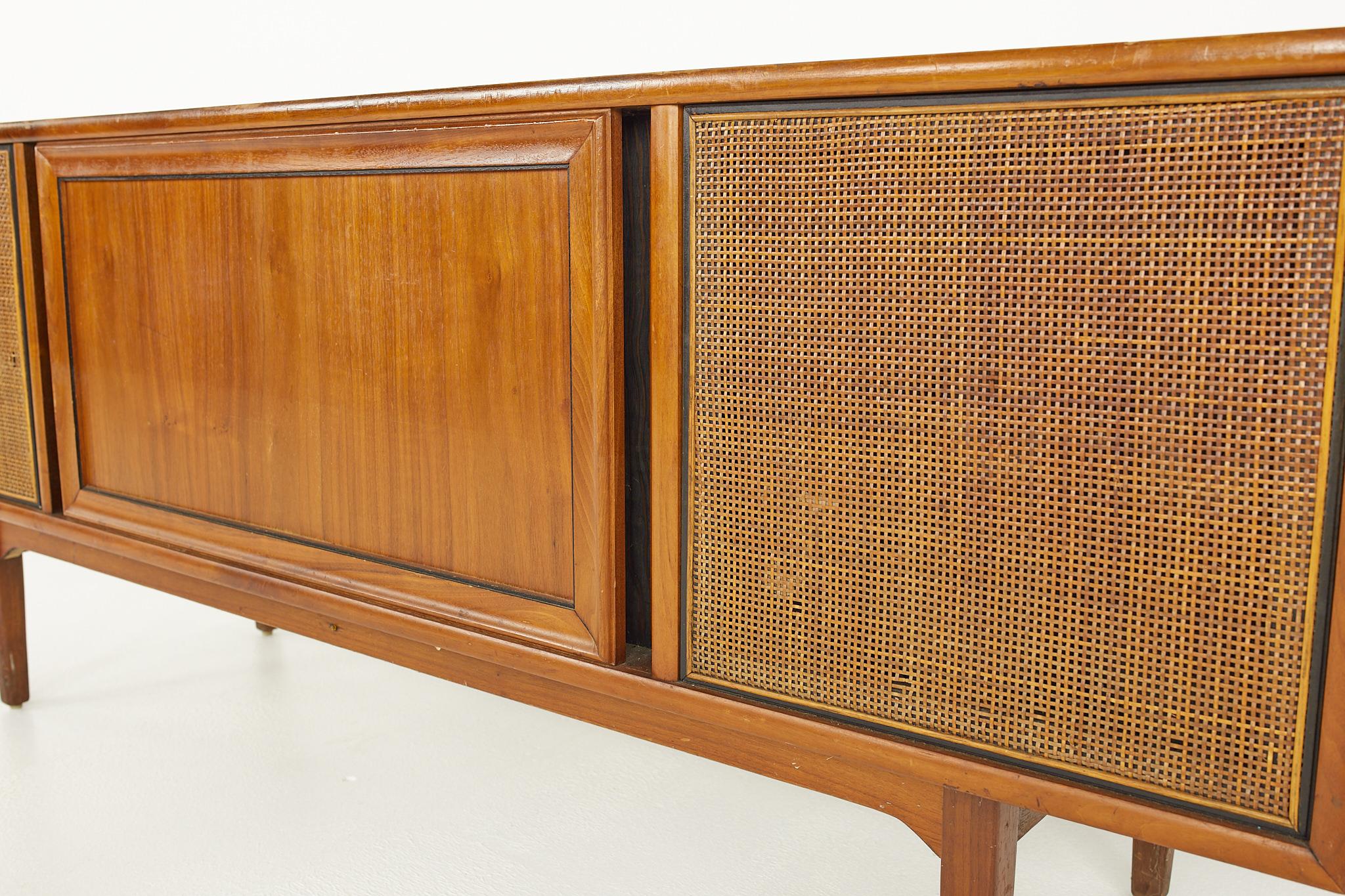 Drexel Declaration Mid Century Walnut Stereo Console 1