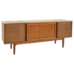 Drexel Declaration Mid Century Walnut Stereo Console