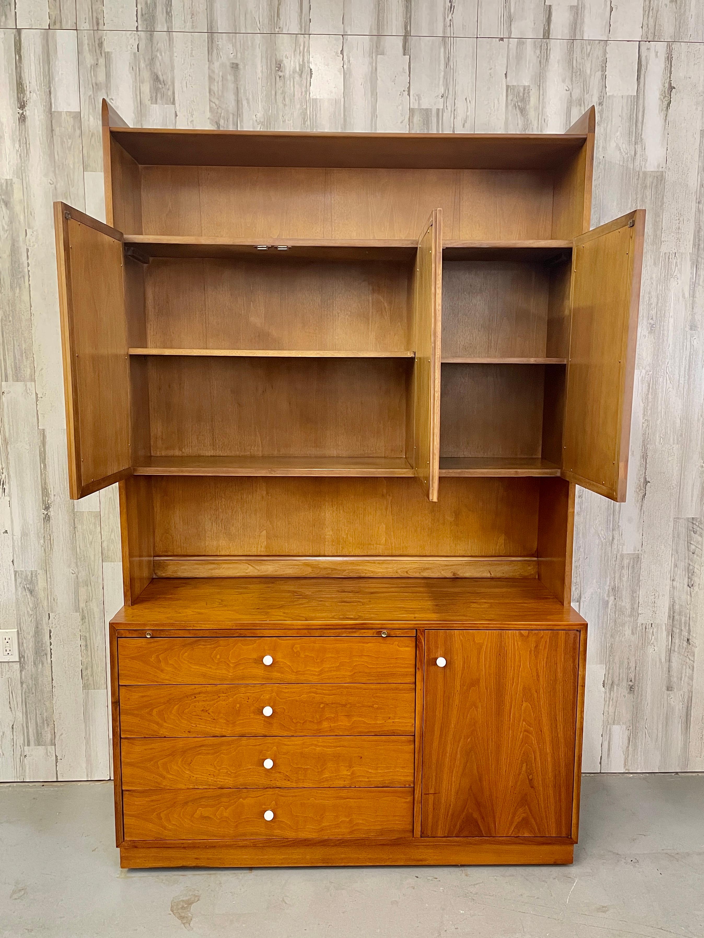 Drexel Declaration Walnut and Cane Cabinet For Sale 2
