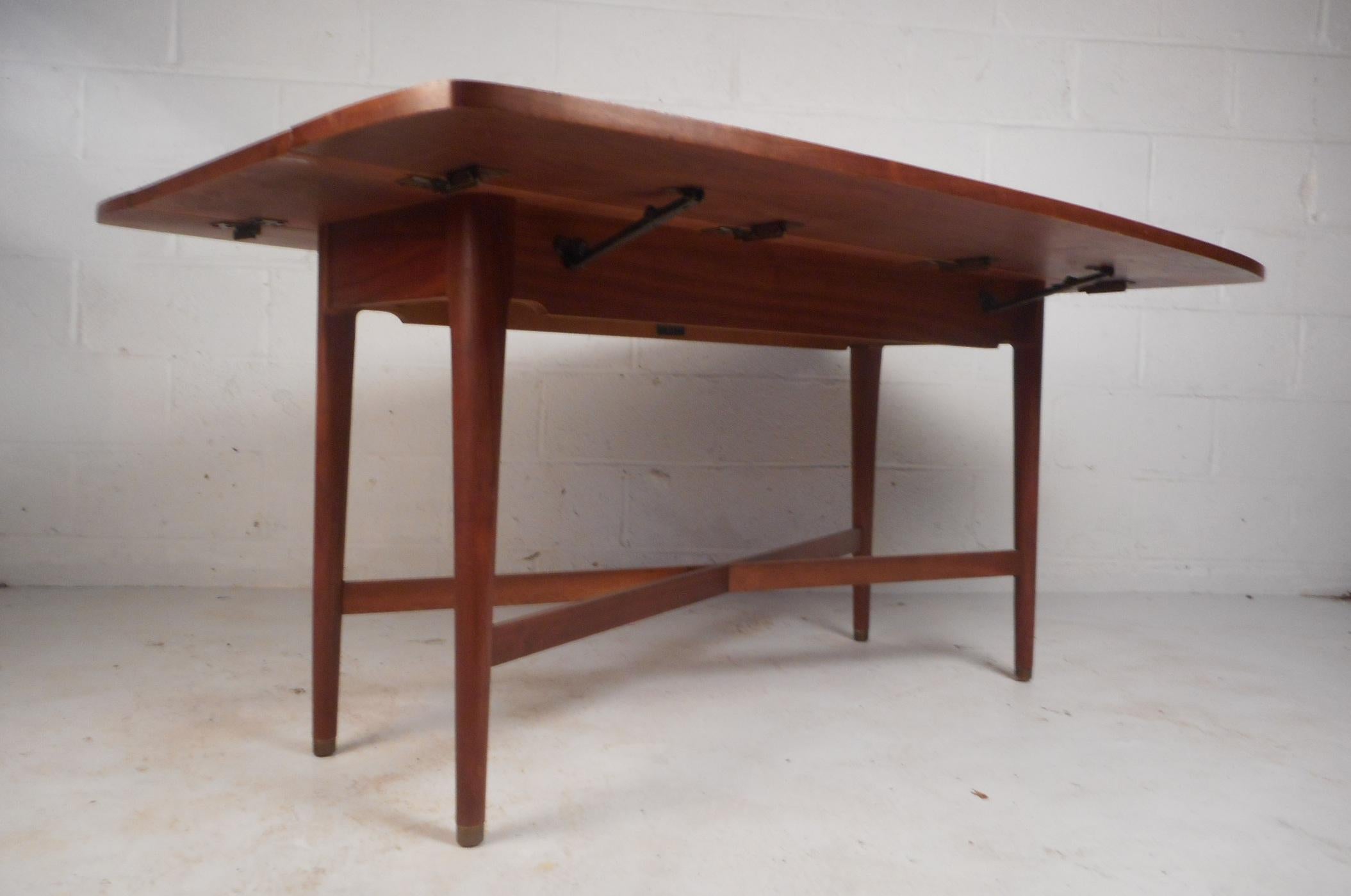 American Drexel Declaration Walnut Drop-Leaf Dining Table