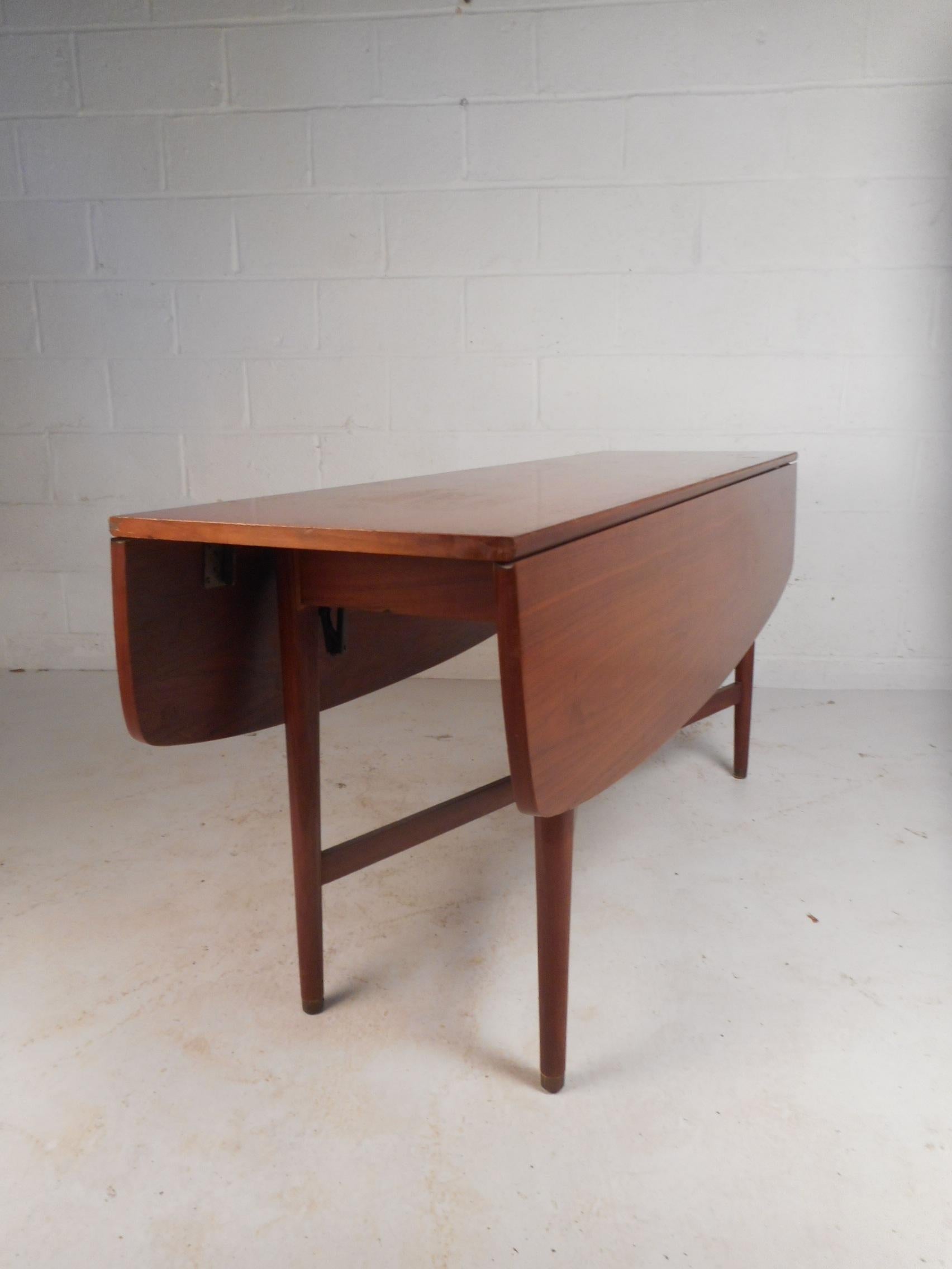 Late 20th Century Drexel Declaration Walnut Drop-Leaf Dining Table