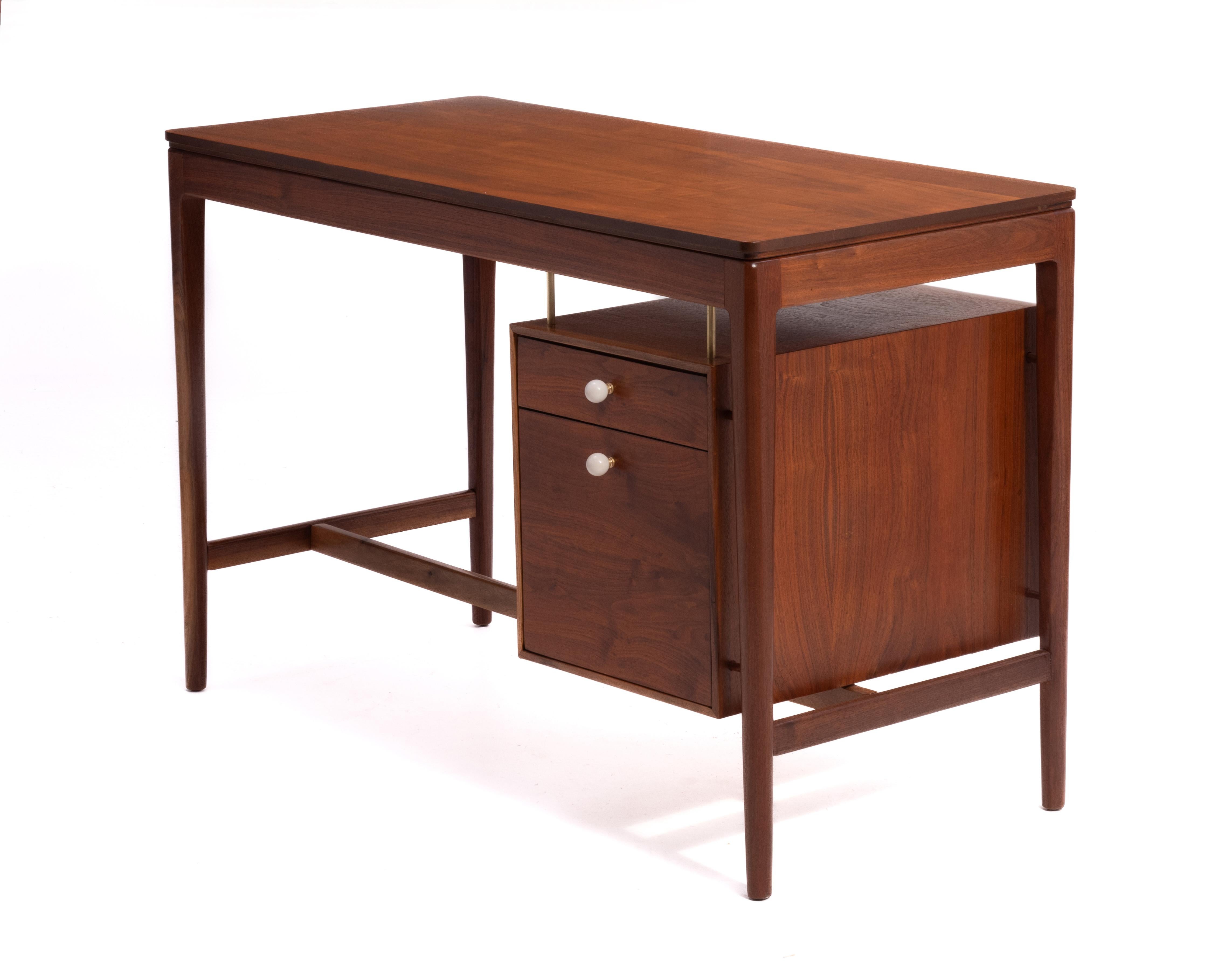 Brass Drexel Declaration Writing DeskFloating Drawers Kipp Stewart Mid Century Modern