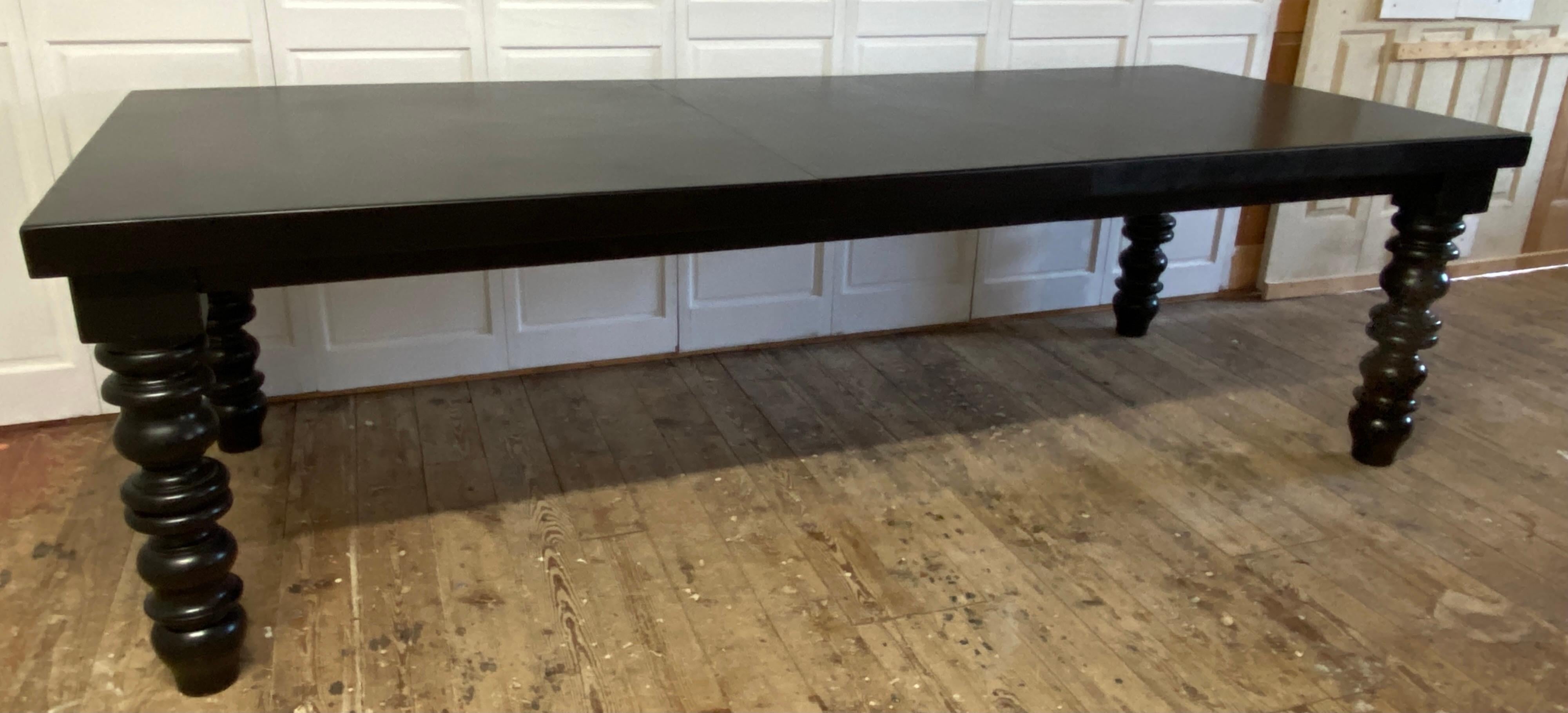 Drexel Dining Table with Oversize Turned Legs For Sale 1