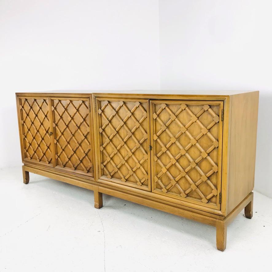 Low mid-century modern double cabinet by Drexel, 