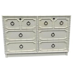 Drexel Faux Bamboo Dresser Cabinet With Brass Hardware Boho Chic Coastal Styles