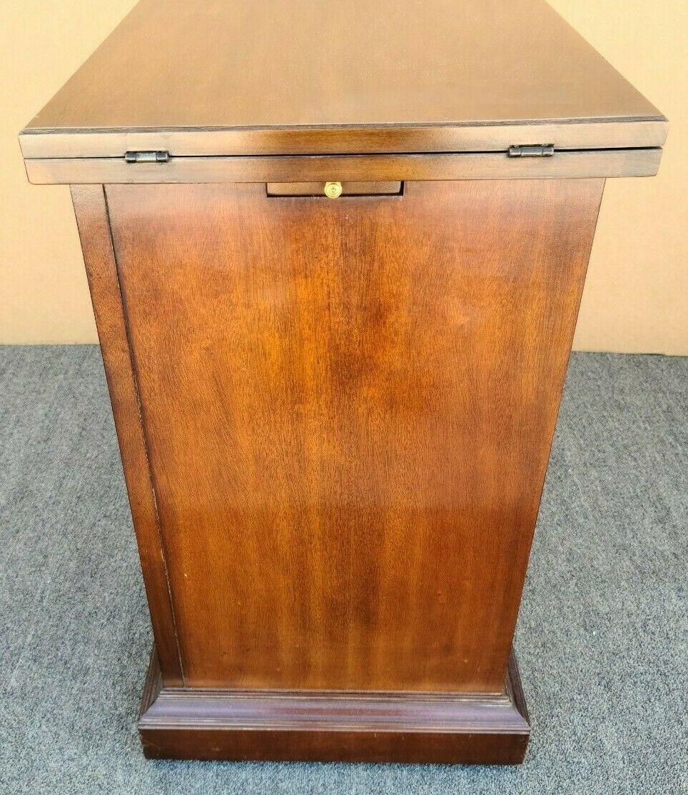 Late 20th Century Drexel Flame Mahogany Flip Top Rolling Buffet Sideboard Dry Bar For Sale