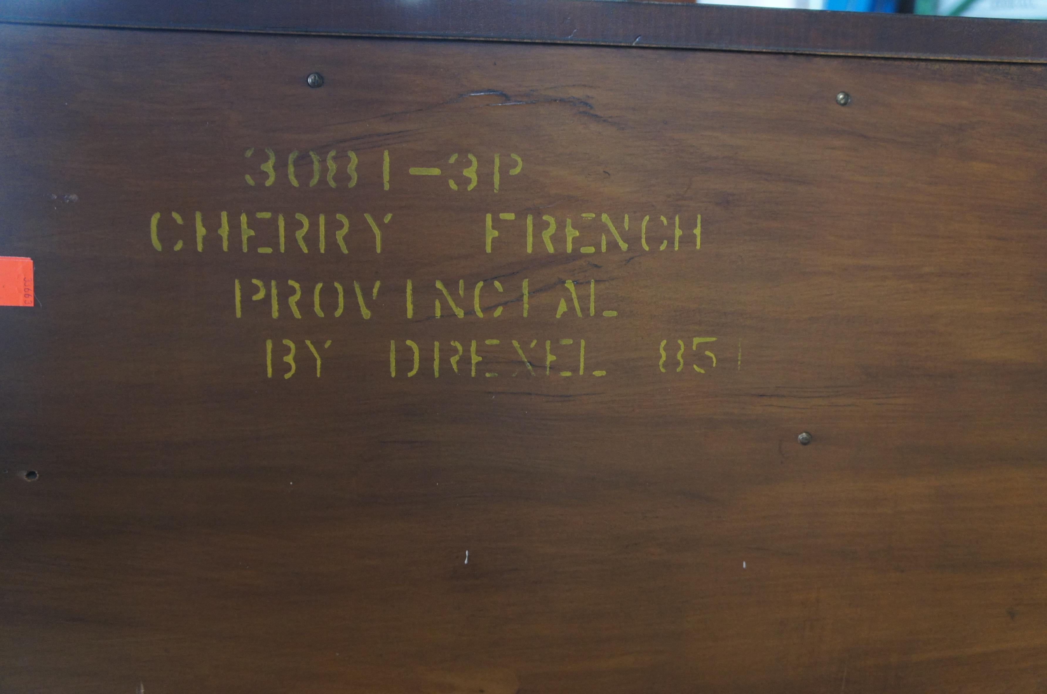 Drexel French Provincial Cherry Buffet Sideboard Breakfront Console Server 6