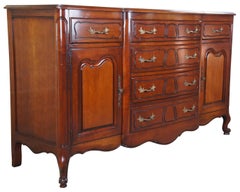 Drexel French Provincial Cherry Buffet Sideboard Breakfront Console Server