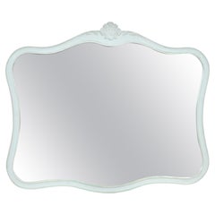Drexel French Provincial Louis XV Baby Blue Painted Framed Wall Mirror, 1960s