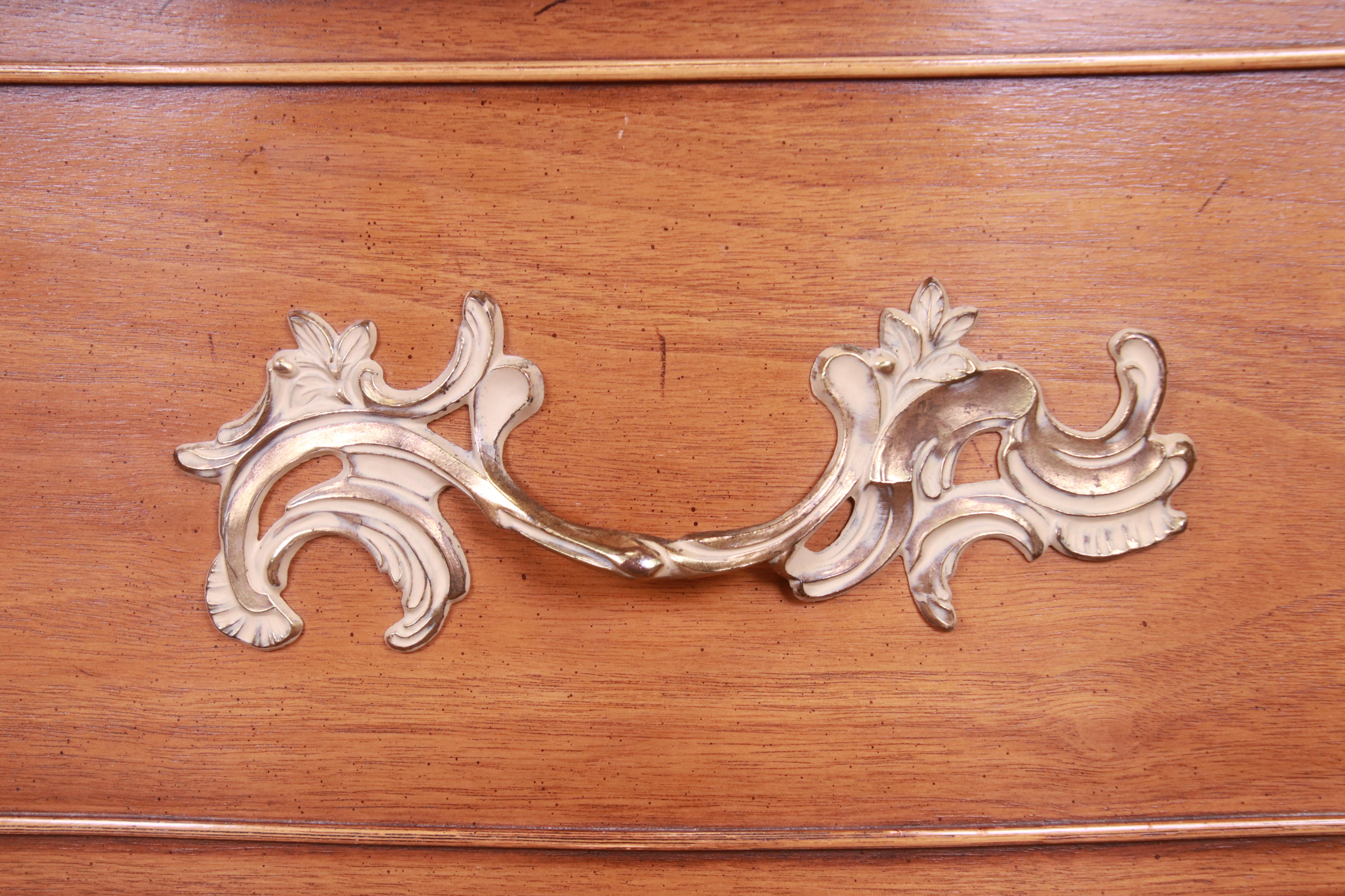 Drexel French Provincial Louis XV Carved Walnut Triple Dresser, circa 1950s 6