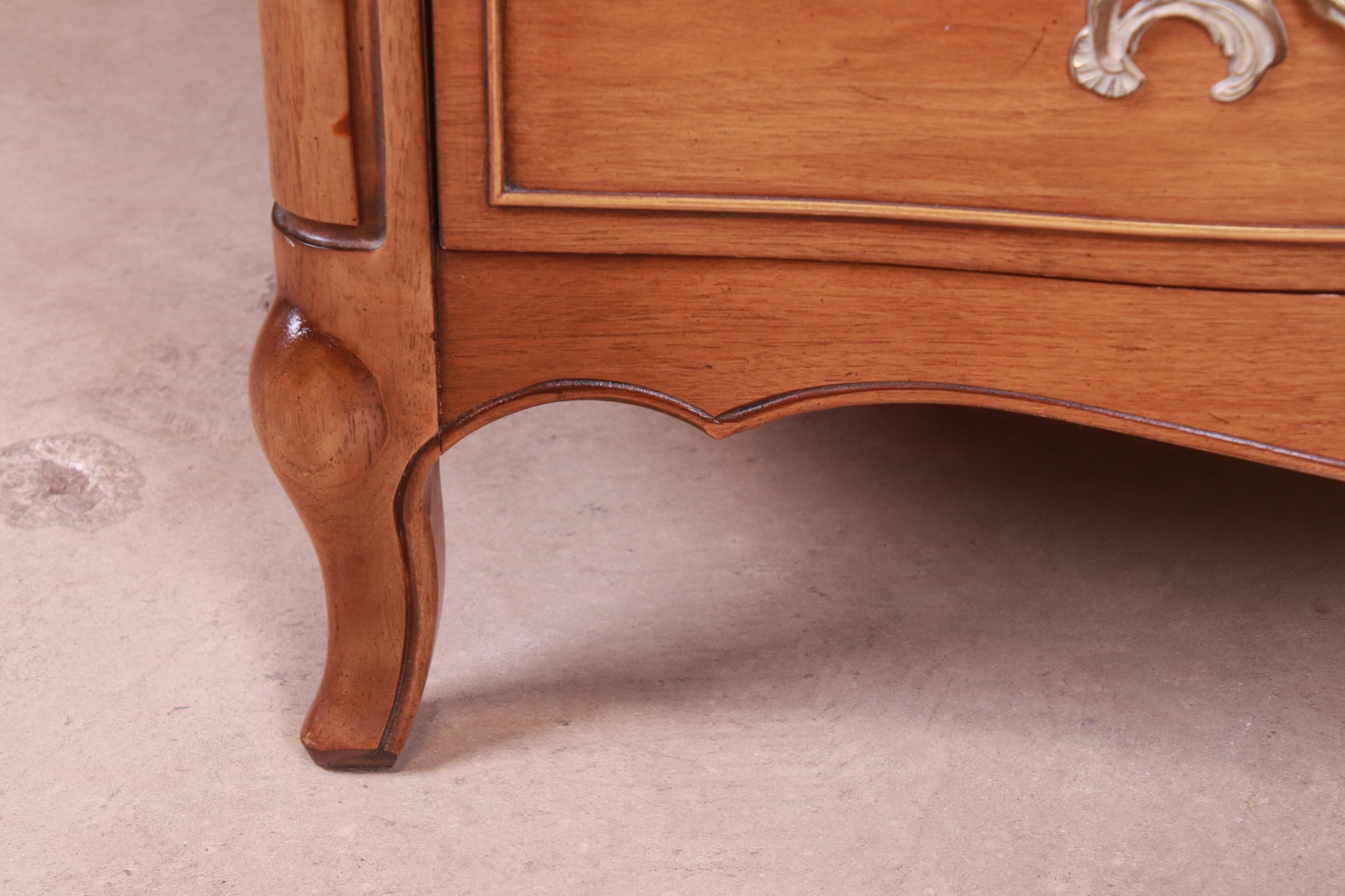 Drexel French Provincial Louis XV Carved Walnut Triple Dresser, circa 1950s 8