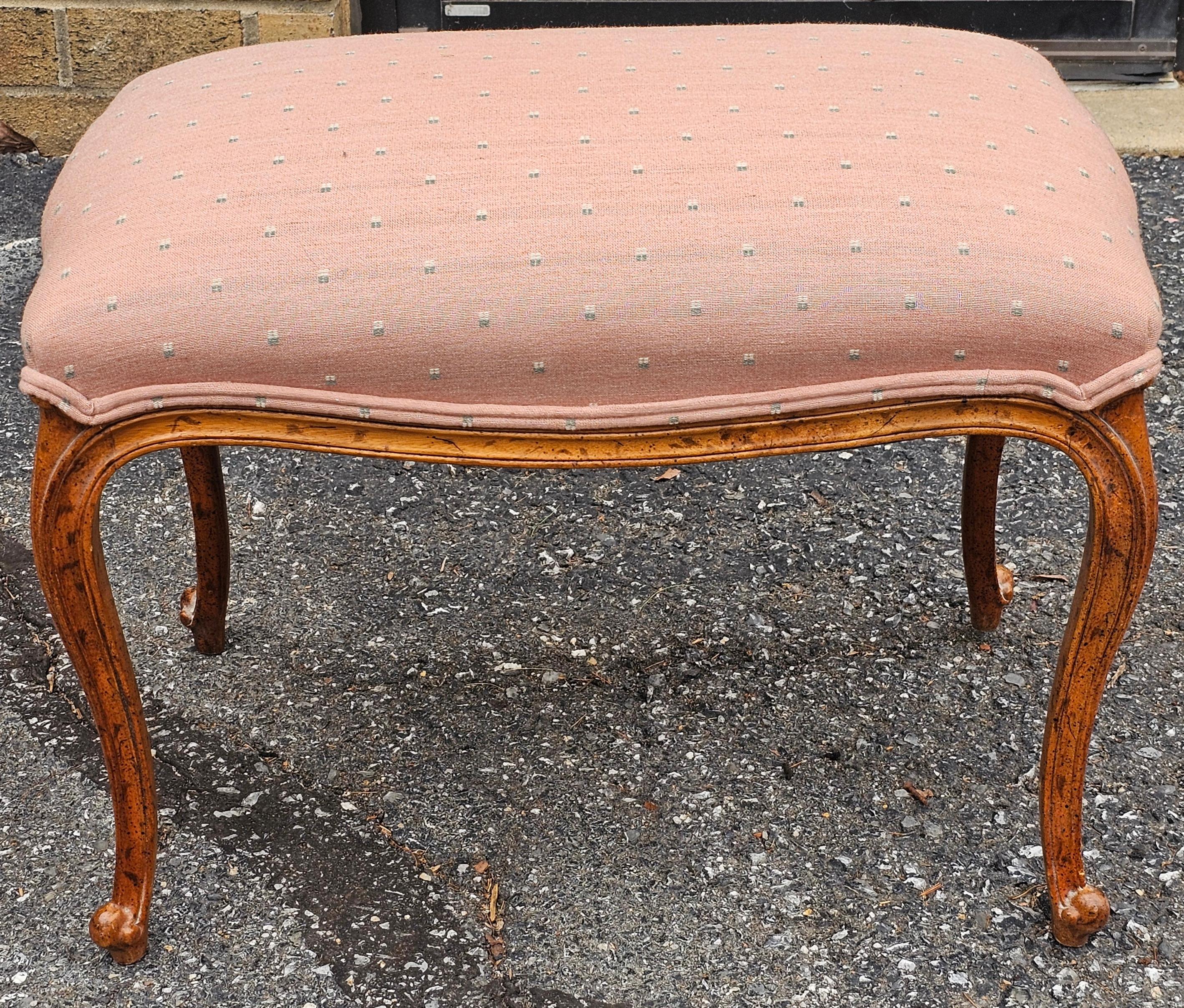 Drexel French Provincial Style Walnut Mirrored Vanity Table with Bench For Sale 7