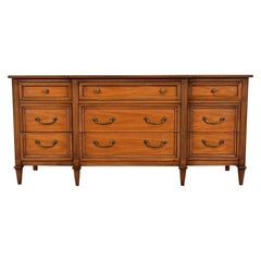 Drexel French Regency Louis XVI Carved Fruitwood Triple Dresser, Circa 1960s