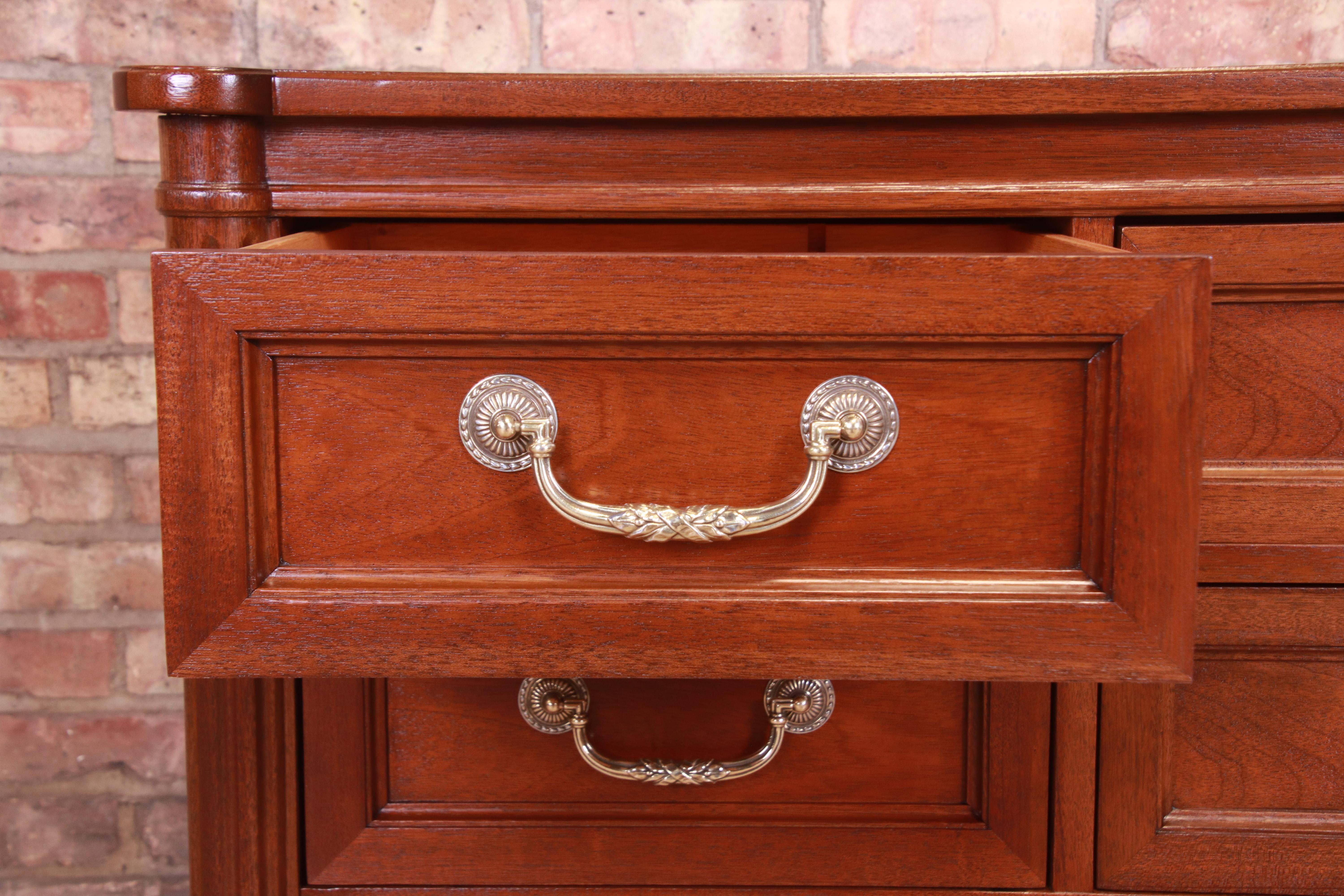 Drexel French Regency Louis XVI Mahogany Dresser or Credenza, Newly Refinished 4