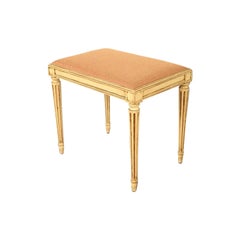 Tabouret de coiffeuse ou pouf Drexel de style Régence française Louis XVI Circa 1950s