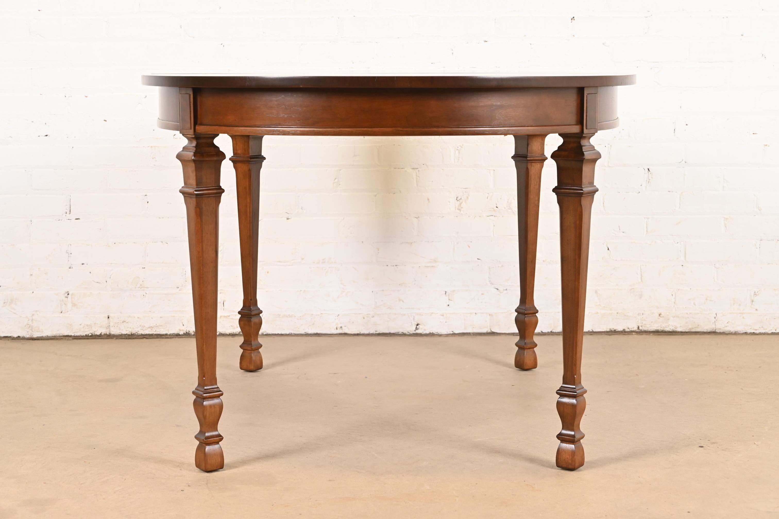 Drexel French Regency Louis XVI Walnut Extension Dining Table, Newly Refinished For Sale 6