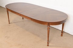 Drexel French Regency Louis XVI Walnut Extension Dining Table, Newly Refinished