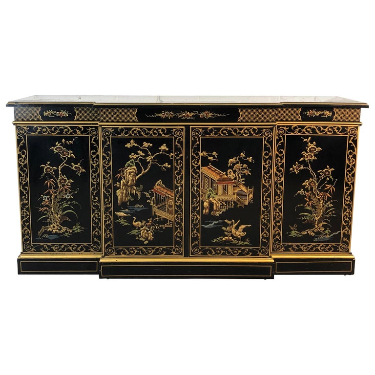 Drexel Furniture Asian Scene Lacquered Sideboard Drexel Furniture Asian Scene Lacquered Sideboard