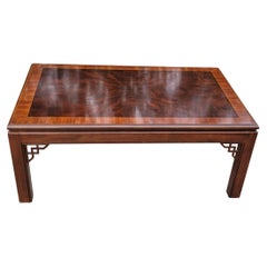 Drexel Furniture Chippendale Collection Burled Mahogany Coffee Table