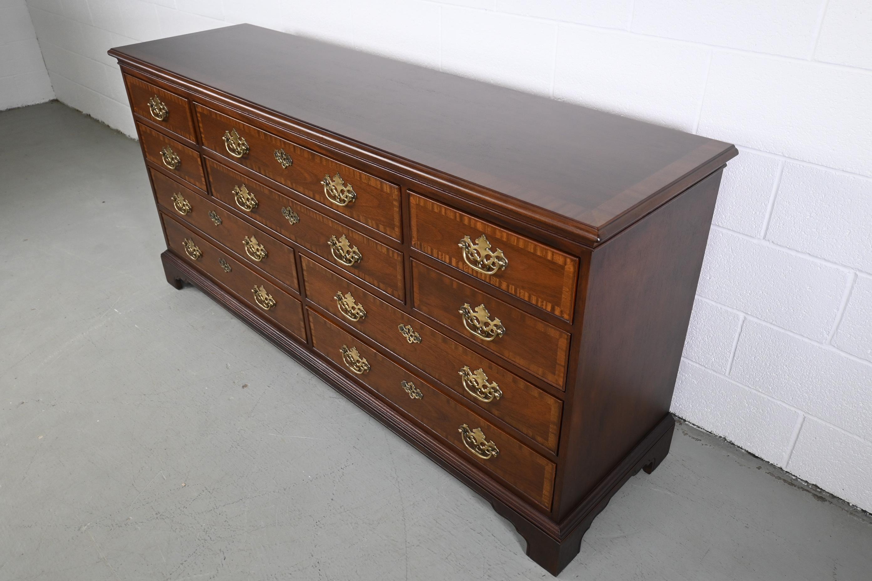 American Drexel Furniture Georgian Style Mahogany Banded Dresser