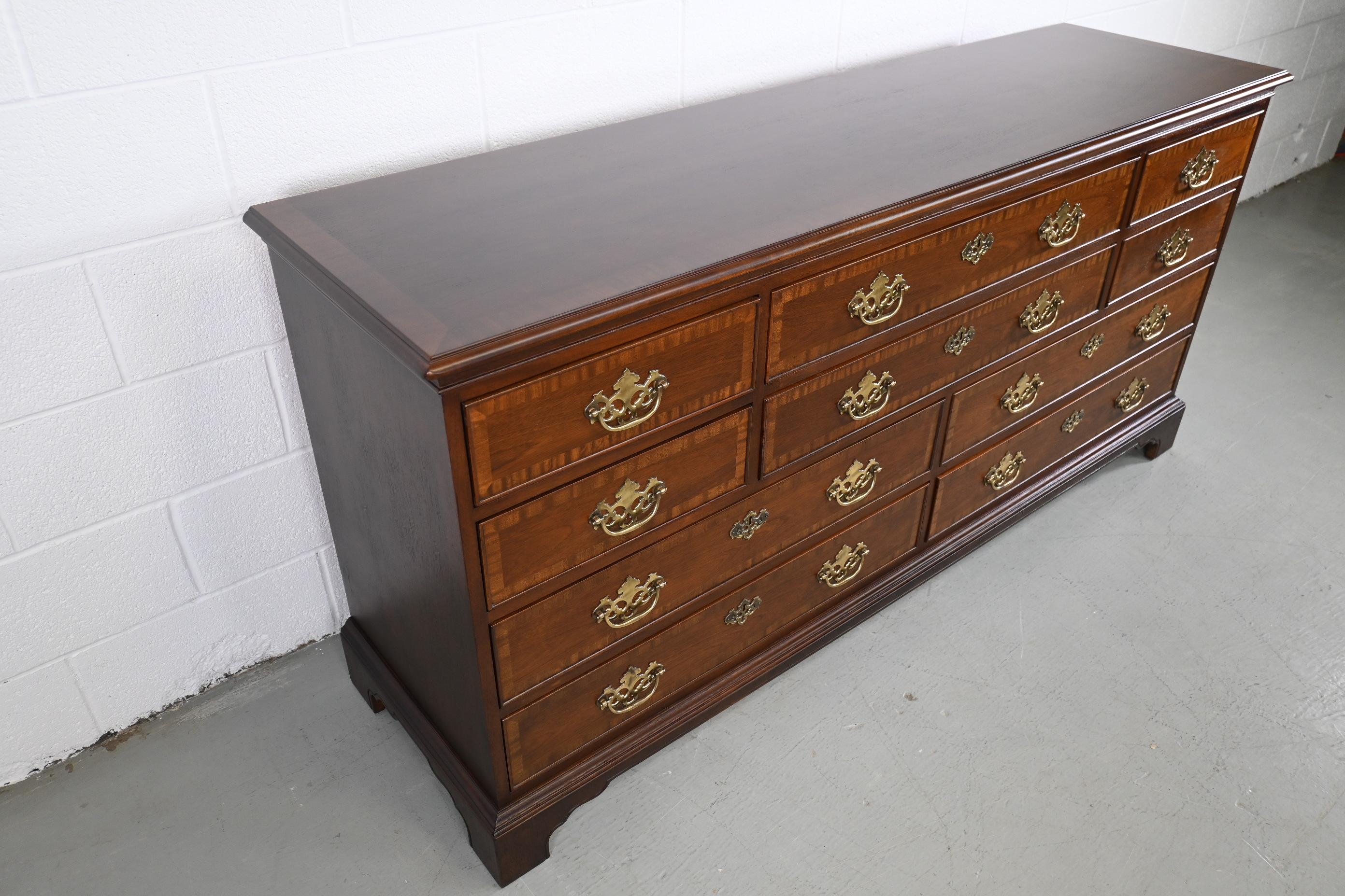 Lacquered Drexel Furniture Georgian Style Mahogany Banded Dresser