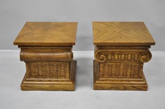 Drexel Möbel Guildhall Paar korinthische Säule niedrige Sockelständer