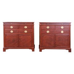 Drexel Georgian Mahogany Bar Cabinets, Newly Refinished