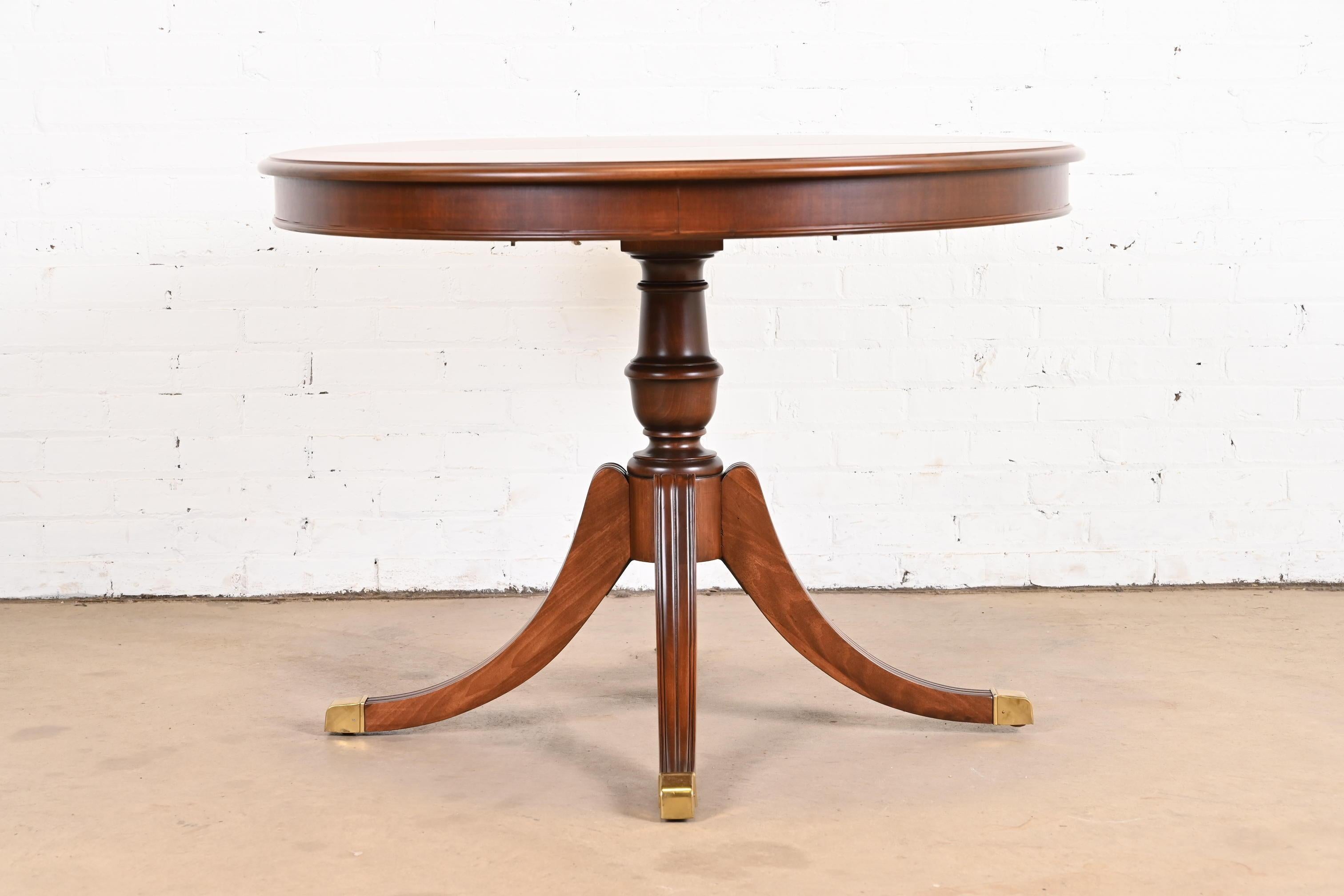 Drexel Georgian Mahogany Pedestal Extension Dining Table, Newly Refinished 9