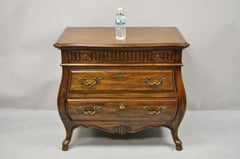 Drexel Grand Villa 3 Drawer Oak Bombe Commode Chest Nightstand Dresser