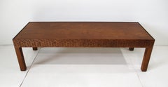 Drexel Guildhall Carved Mid Century Coffee Table