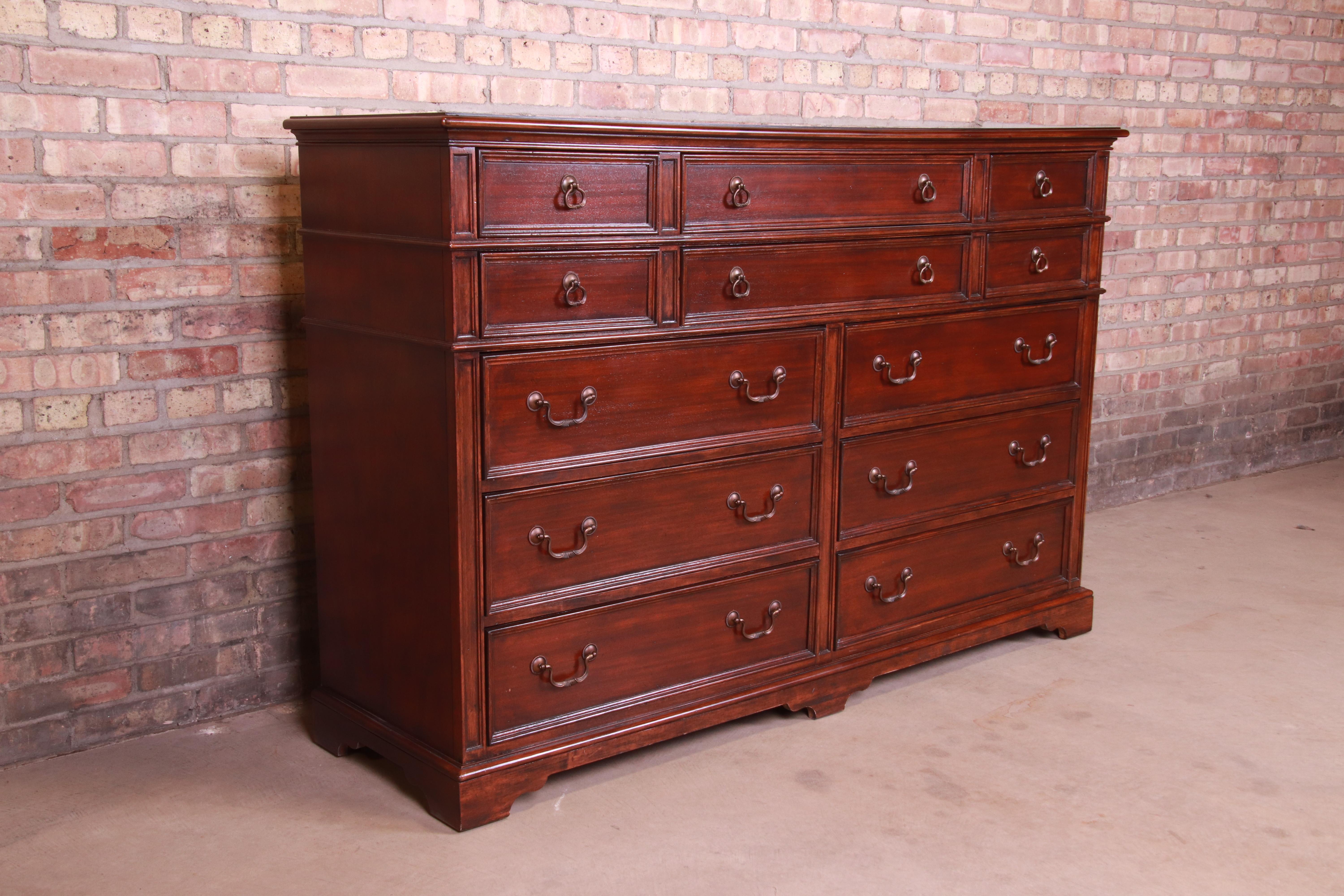 Drexel Heritage American Chippendale Style Mahogany Twelve-Drawer Dresser Chest 1