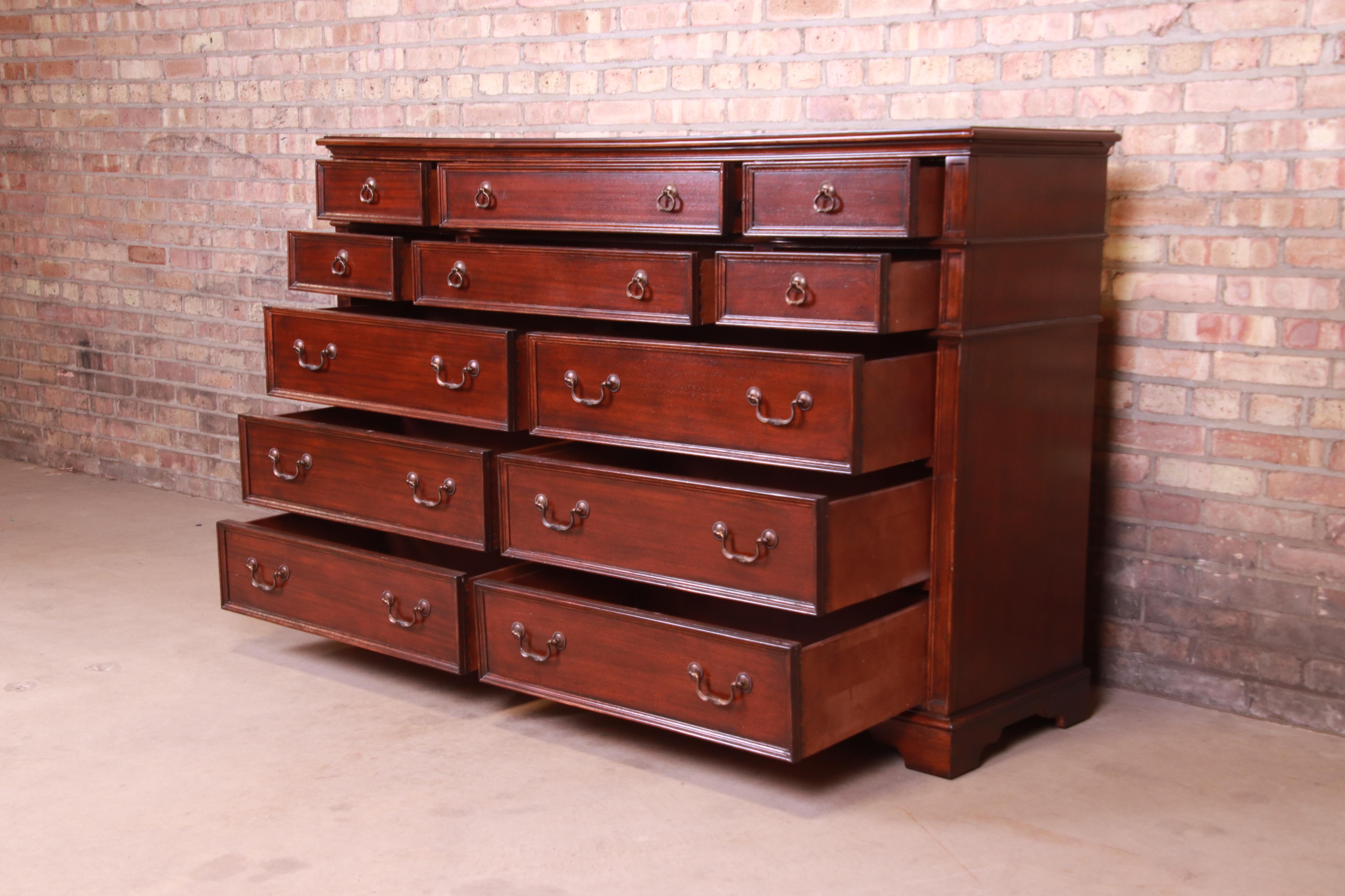 Drexel Heritage American Chippendale Style Mahogany Twelve-Drawer Dresser Chest 2