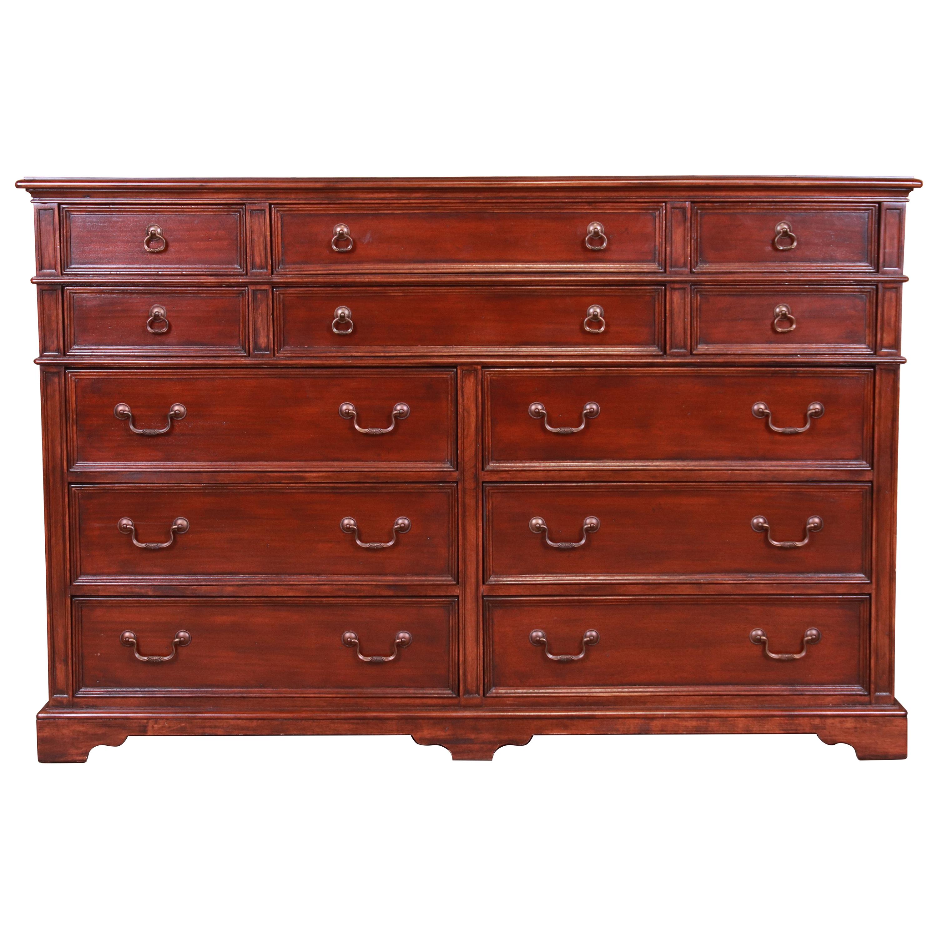 Drexel Heritage American Chippendale Style Mahogany Twelve-Drawer Dresser Chest