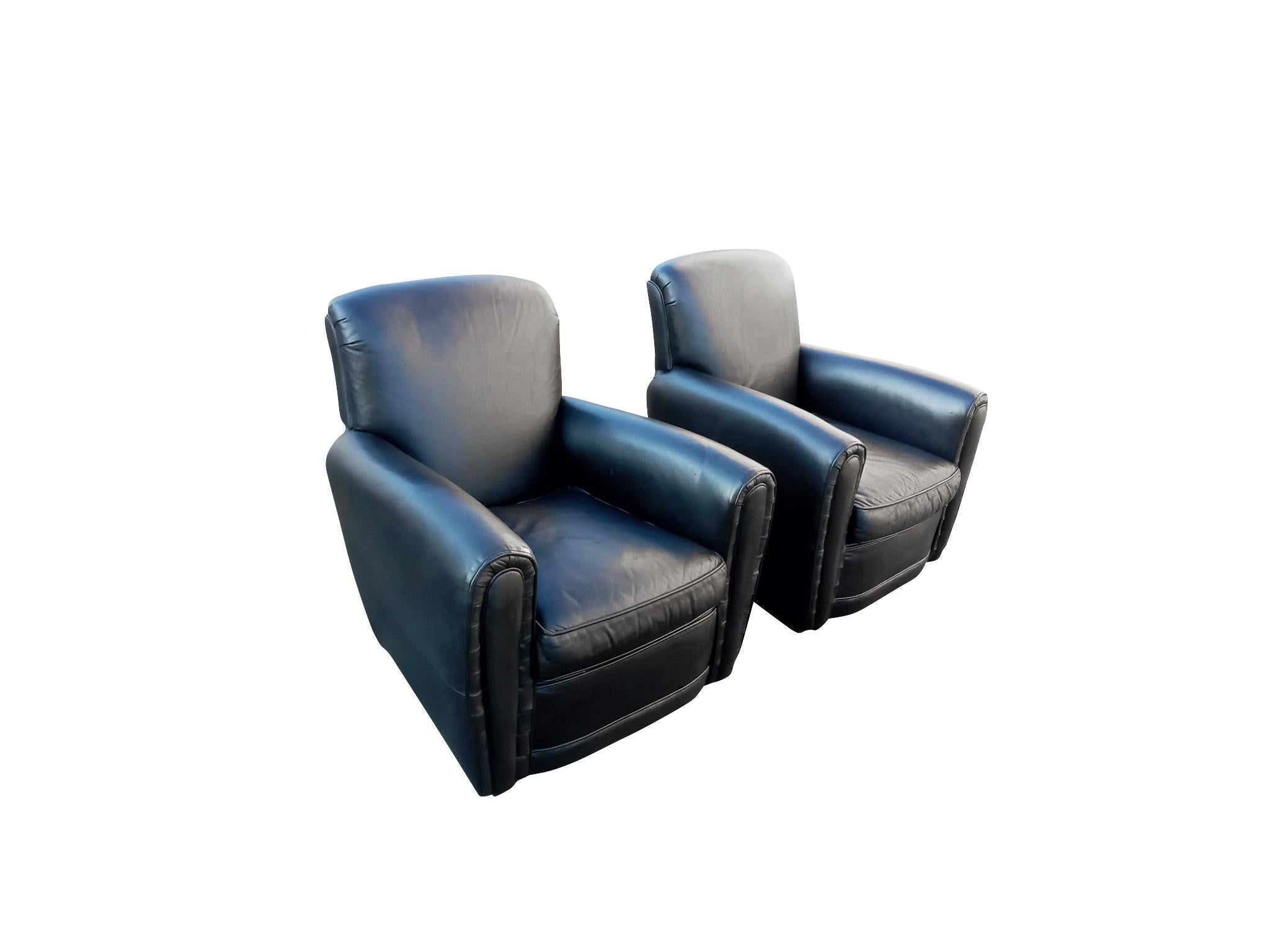 These heirloom quality top grain black leather chairs are as stylish as they are comfortable. Pleated and tailored leather details, wonderful proportions, and superior quality materials and construction, they will not disappoint. The original