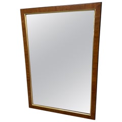 Drexel Heritage Art Deco Style Wood & Brass Rectangular Mirror