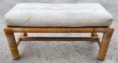 Drexel Heritage Bamboo Bench Leather Rattan