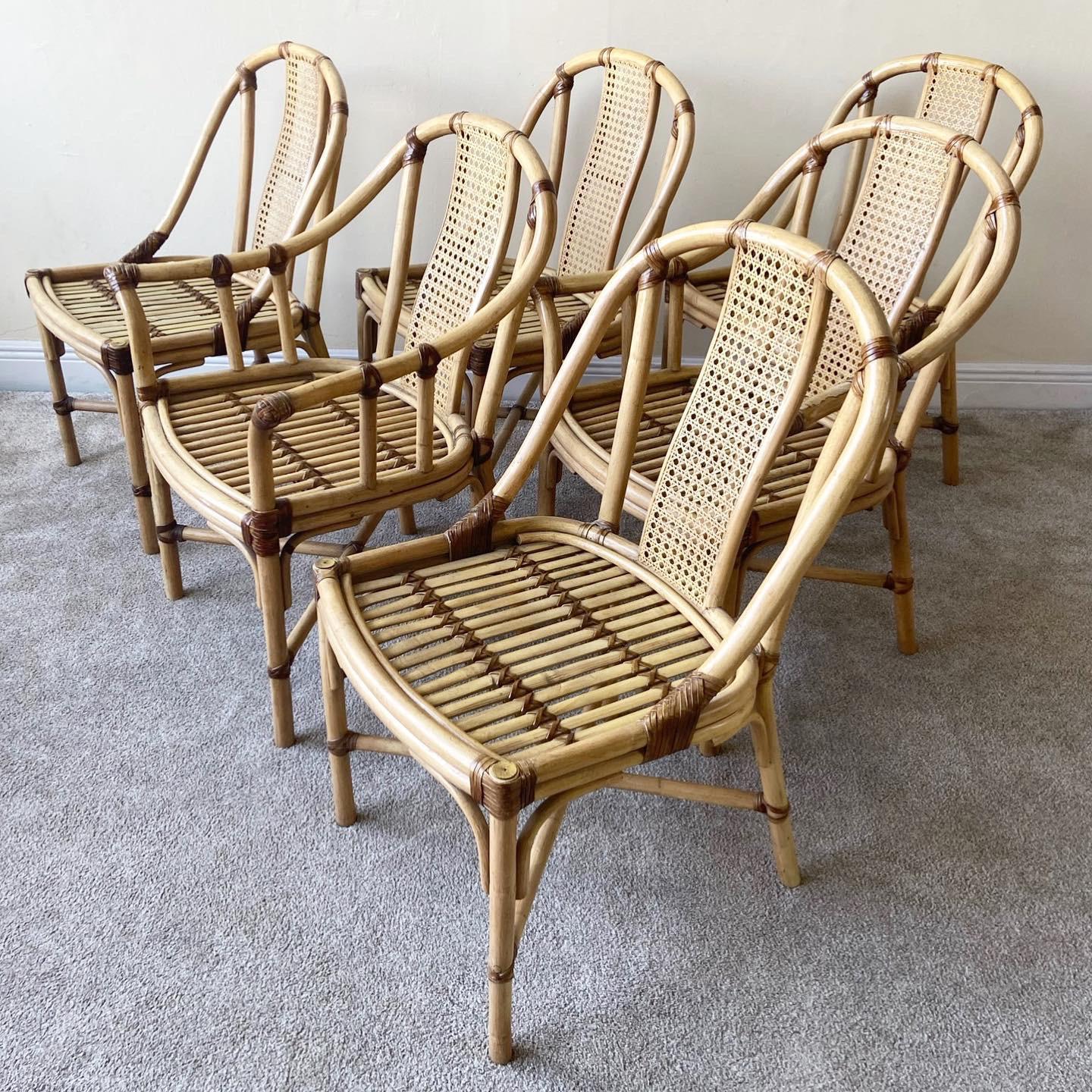 Drexel Heritage Bamboo Rattan and Cane Dining Set, 7 Pieces 1