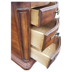 Drexel Heritage Banded Walnut Side Table Chest of Drawers