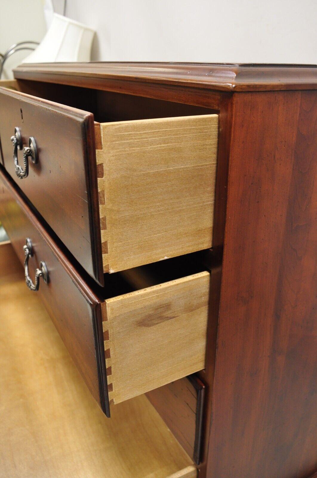 20th Century Drexel Heritage Cambridge Cherry Wood Four Drawer Dresser Chest