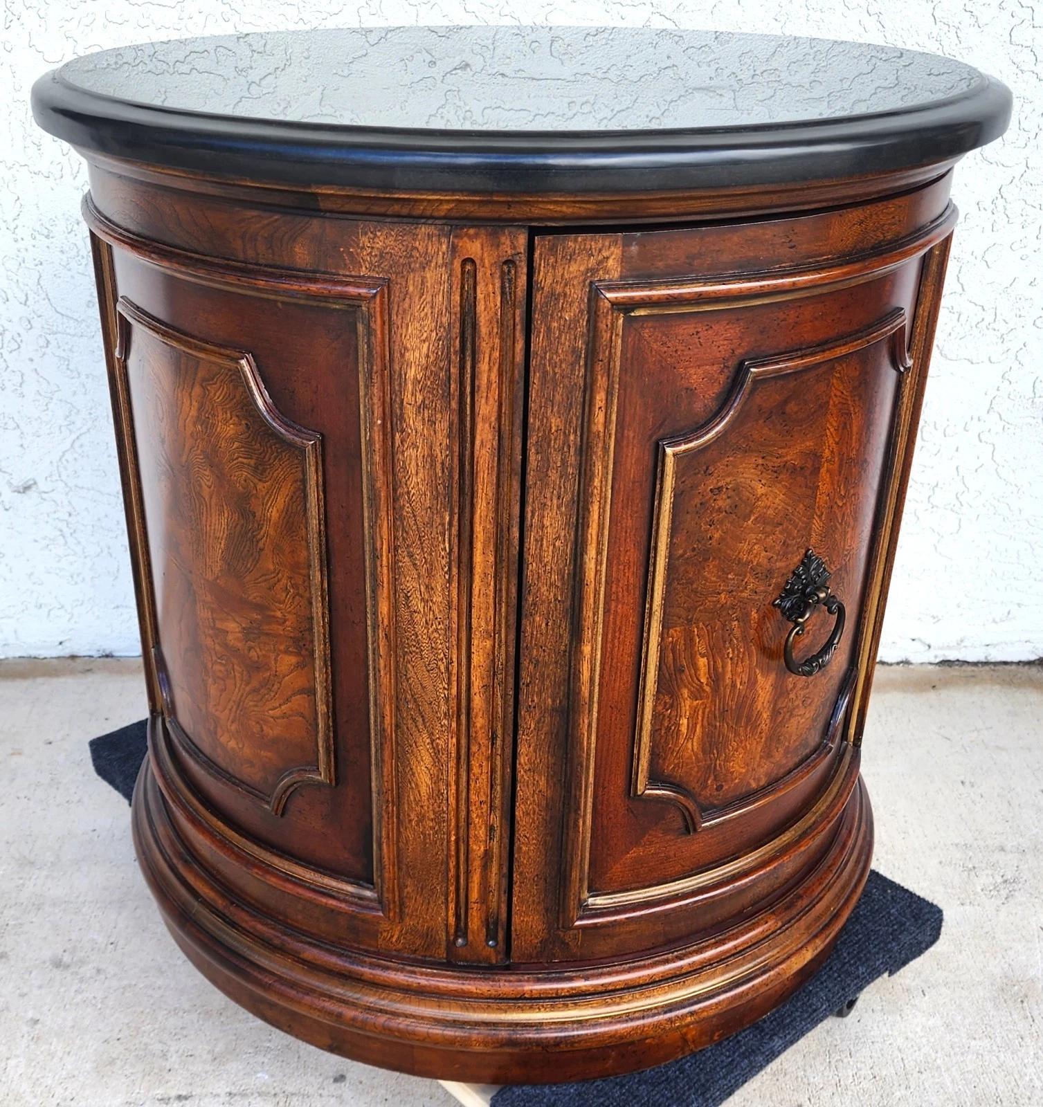 Granite Drexel Heritage Casa Vida Side Center Drum Table For Sale