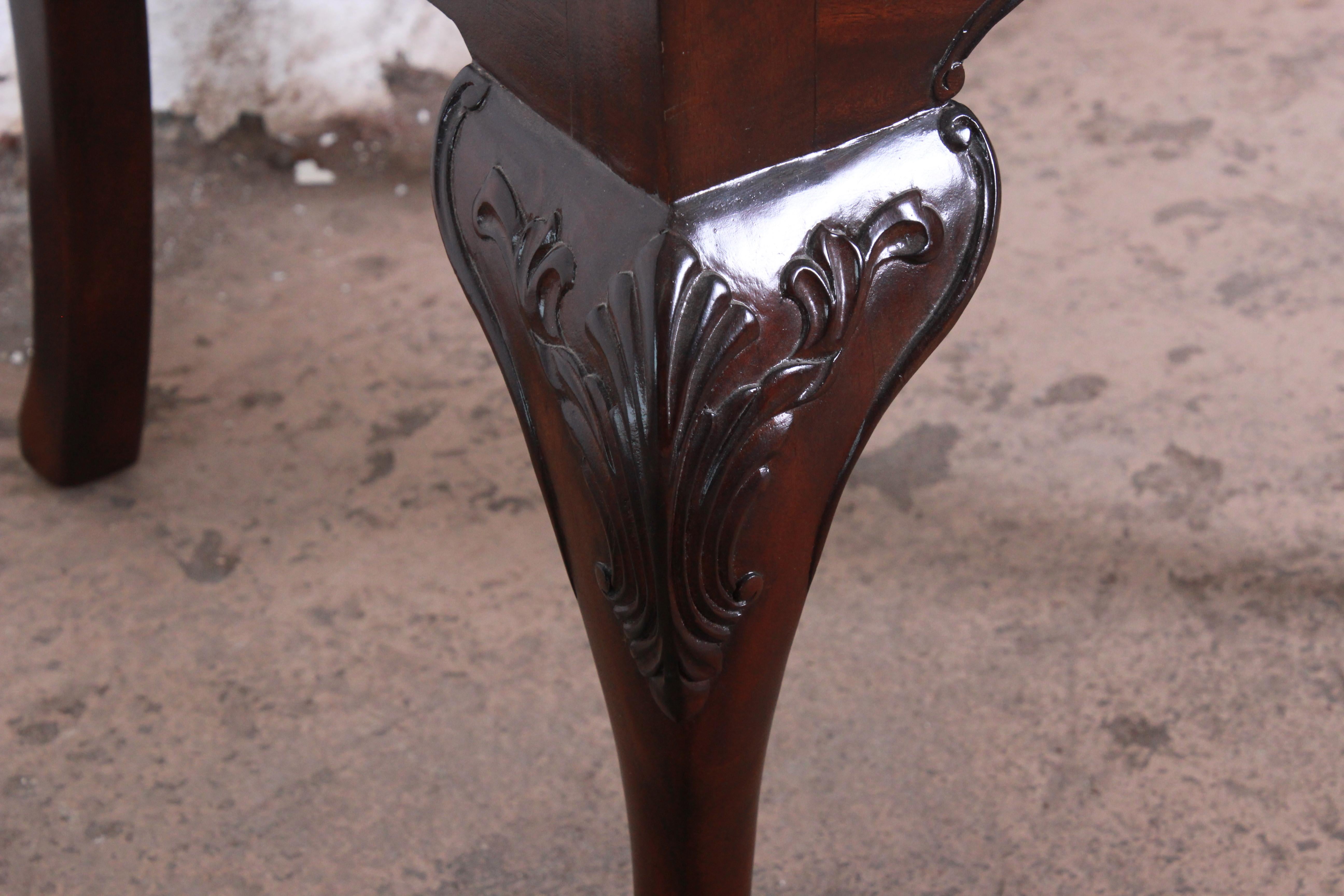 Drexel Heritage Chippendale Carved Mahogany Dining Chairs, Set of Eight 4