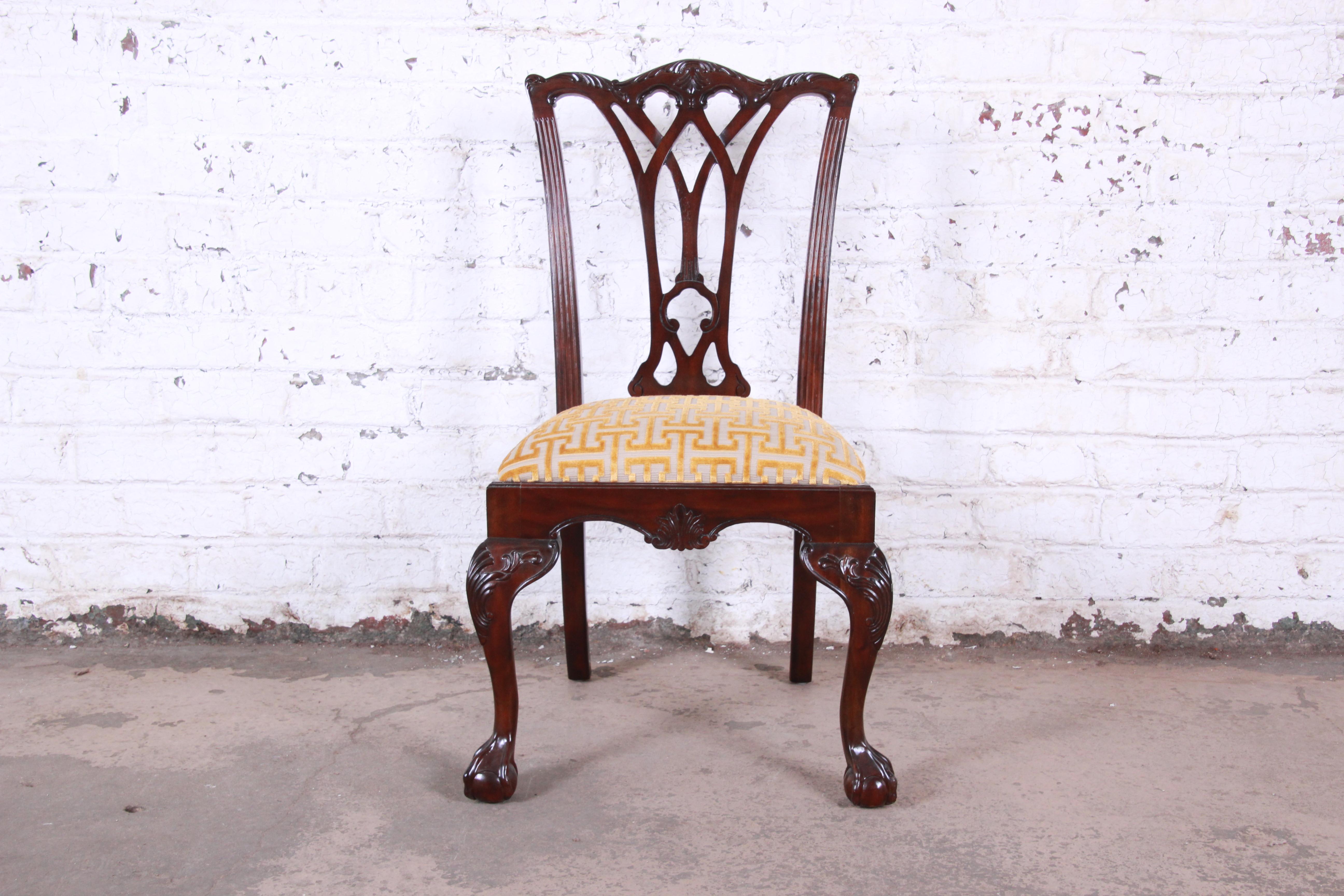 Drexel Heritage Chippendale Carved Mahogany Dining Chairs, Set of Eight 5