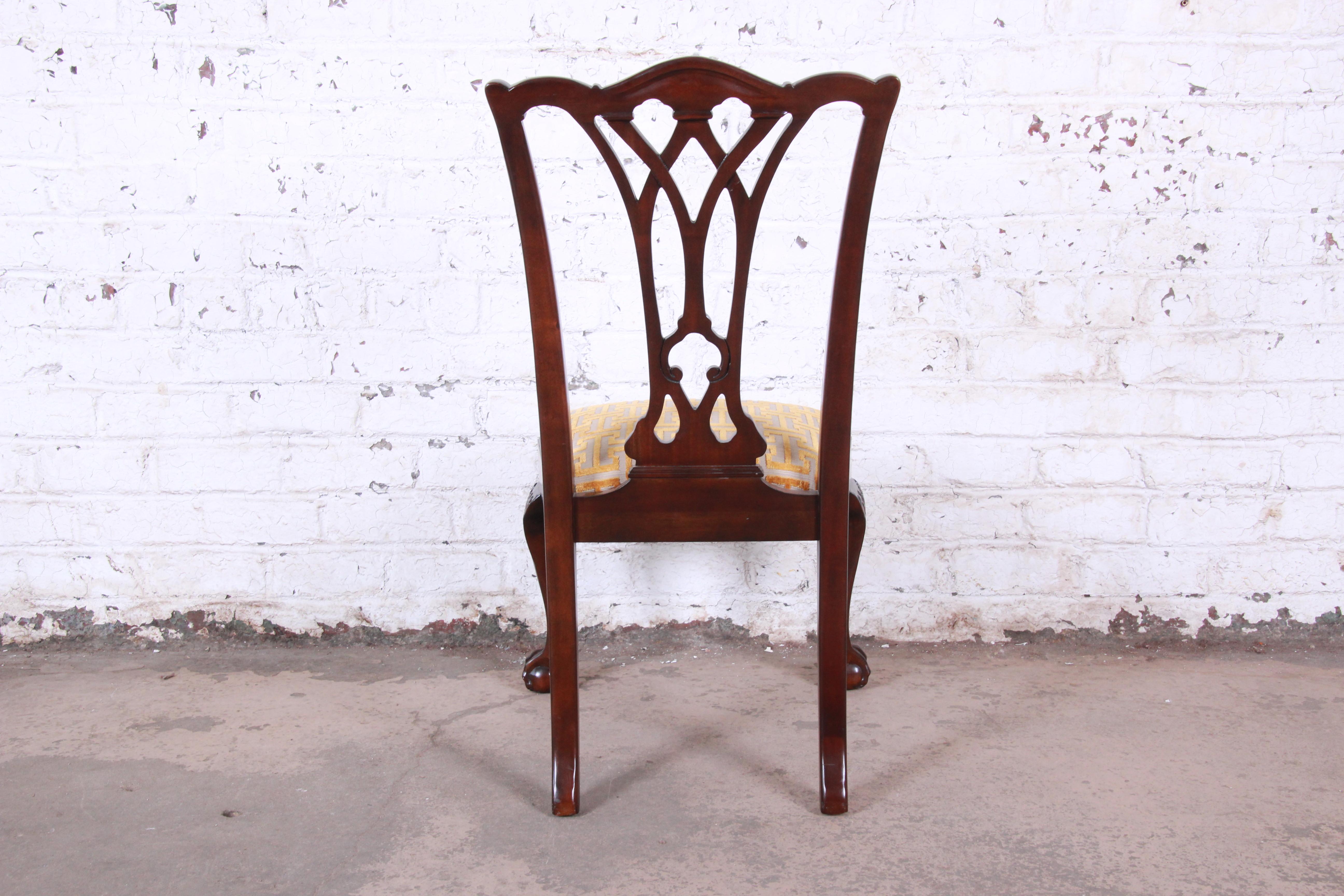 Drexel Heritage Chippendale Carved Mahogany Dining Chairs, Set of Eight 7