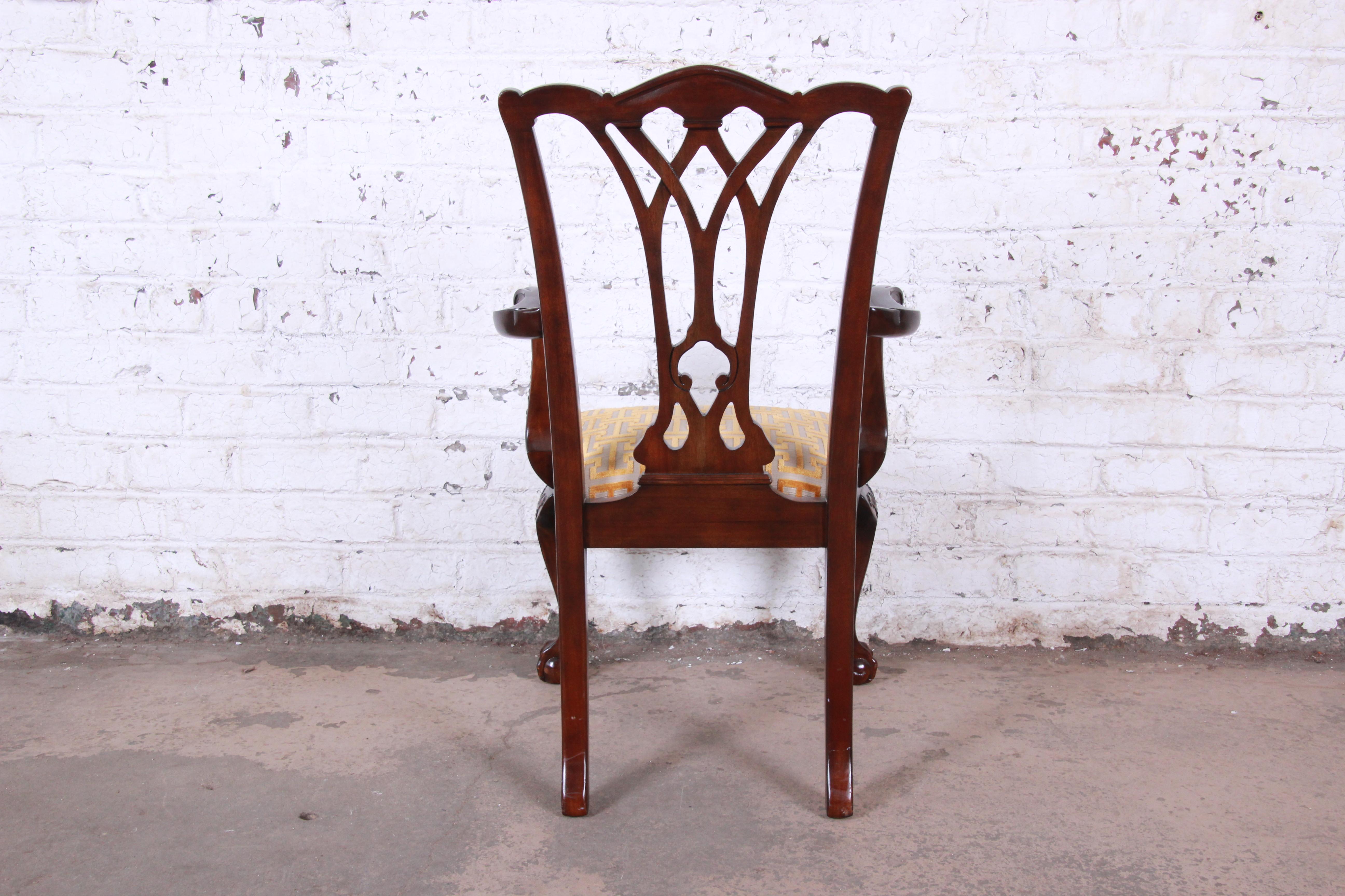 Drexel Heritage Chippendale Carved Mahogany Dining Chairs, Set of Eight 1
