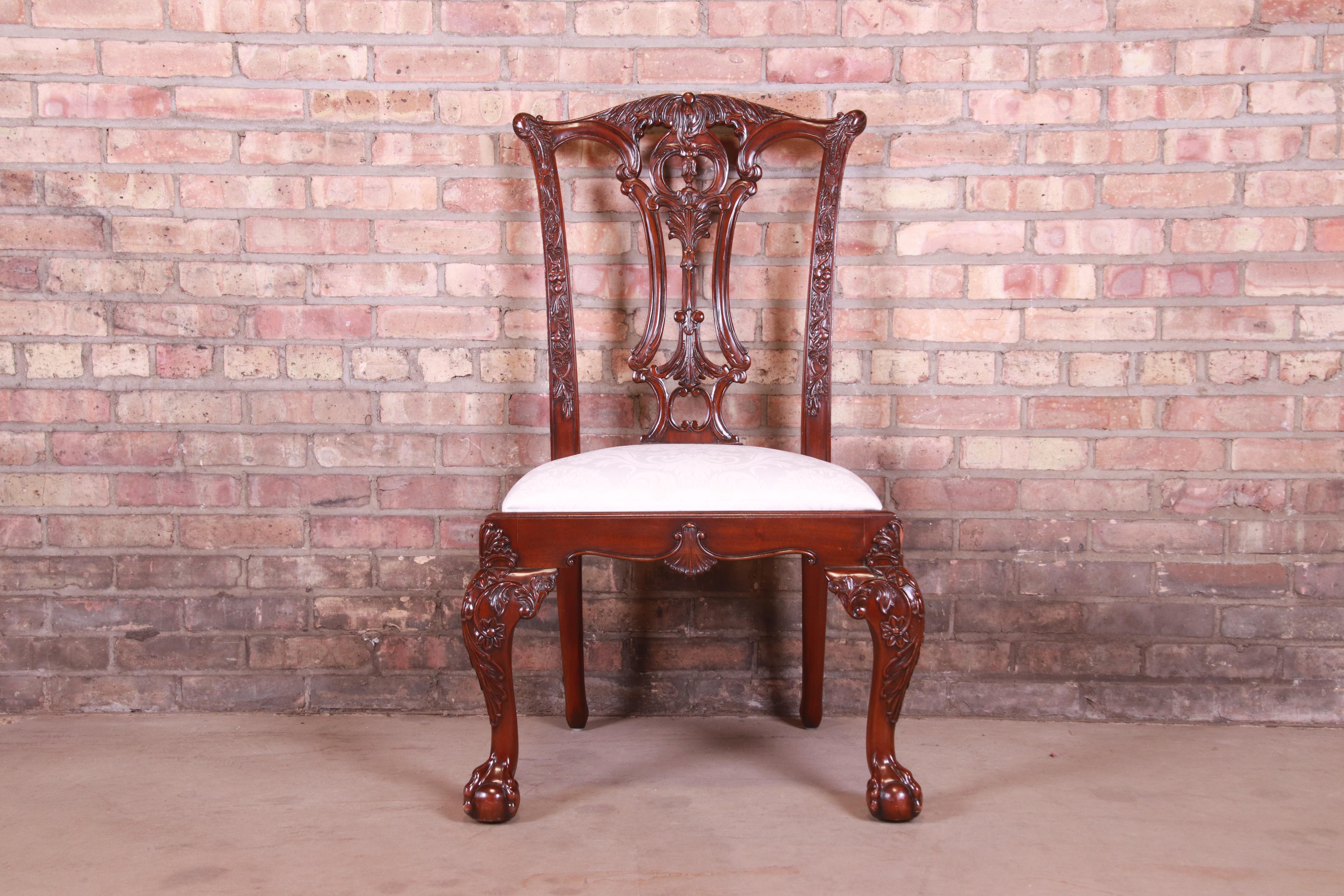 Drexel Heritage Chippendale Carved Mahogany Dining Chairs, Set of Six 5