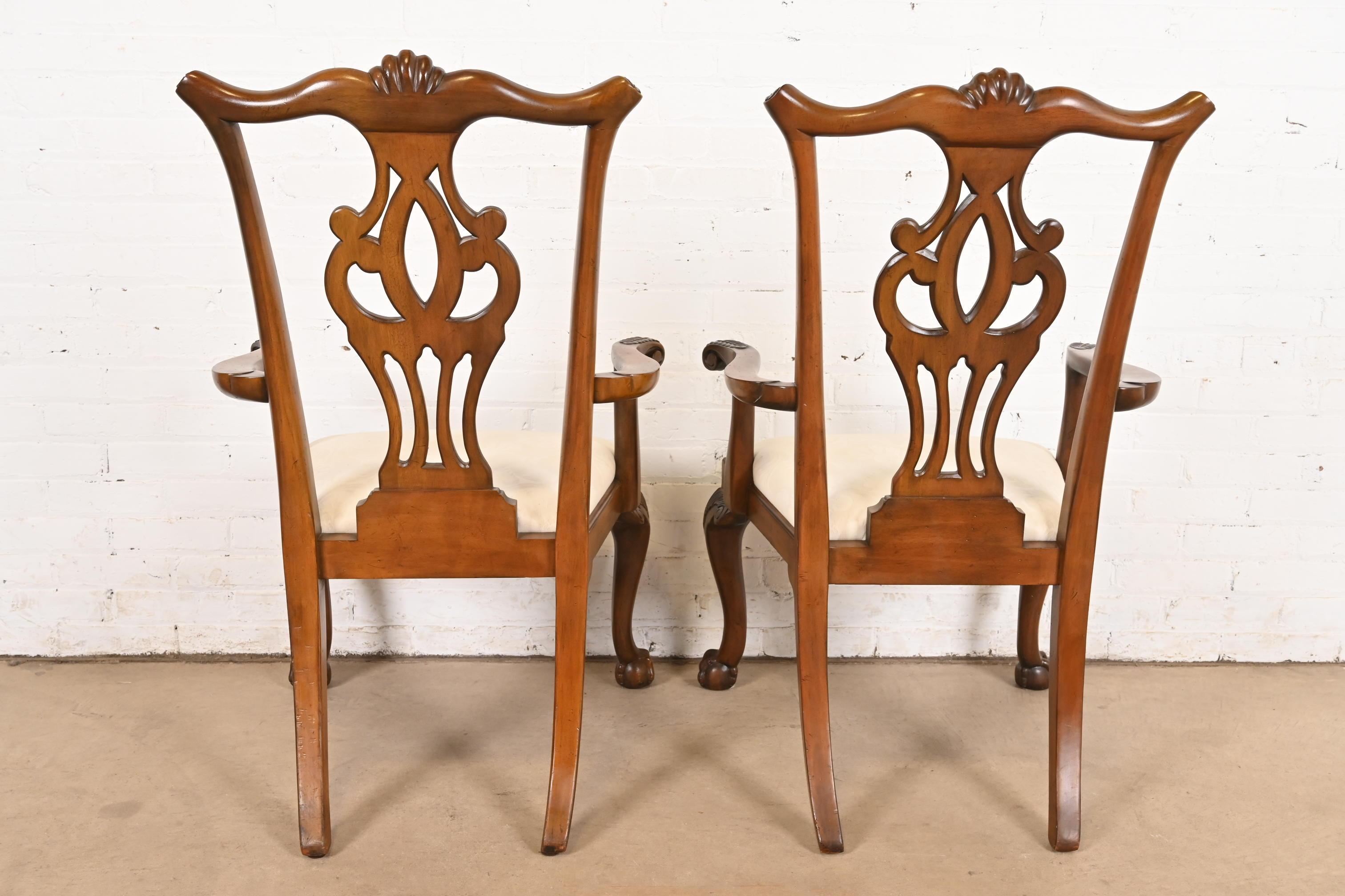 Drexel Heritage Chippendale geschnitzt Mahagoni Esszimmerstühle, Satz von sechs im Angebot 5