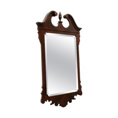 DREXEL HERITAGE Chippendale Crotch Mahogany Beveled Wall Mirror