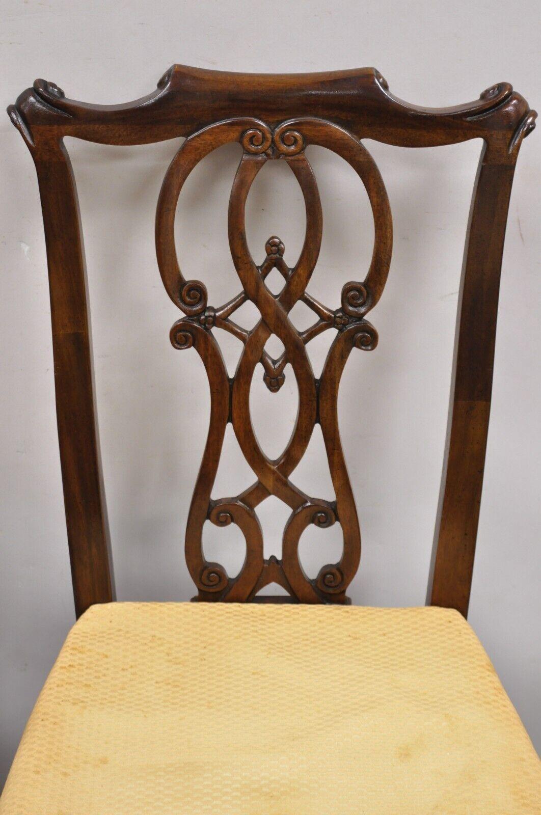 Drexel Heritage Chippendale Georgian Style Mahogany Dining Chairs, Set of 6 6